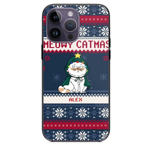 Personalized Meowy Catmas Cat Xmas Ugly Christmas Gift Phonecase Printed LVA231022