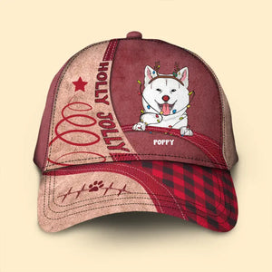 Personalized Holly Jolly Dog Noel Custom Name Christmas Gift Cap Printed HTHKVH231039