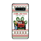 Personalized A Girl Her Dogs And Her Jeep Jeep Girl Phonecase Printed MTHN231038