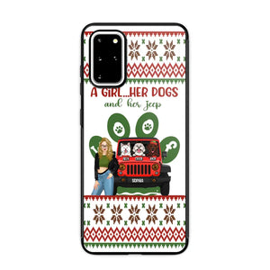 Personalized A Girl Her Dogs And Her Jeep Jeep Girl Phonecase Printed MTHN231038