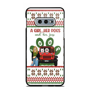 Personalized A Girl Her Dogs And Her Jeep Jeep Girl Phonecase Printed MTHN231038