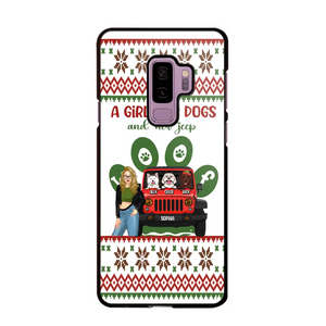 Personalized A Girl Her Dogs And Her Jeep Jeep Girl Phonecase Printed MTHN231038