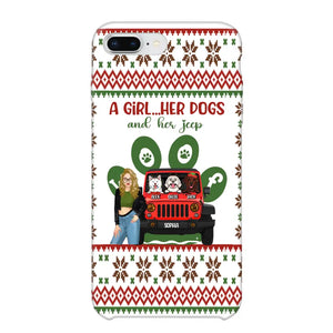 Personalized A Girl Her Dogs And Her Jeep Jeep Girl Phonecase Printed MTHN231038