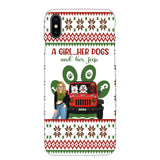 Personalized A Girl Her Dogs And Her Jeep Jeep Girl Phonecase Printed MTHN231038