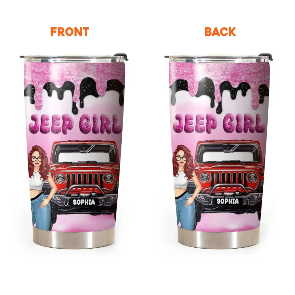 Personalized Jeep Girl Custom Name Tumbler Printed MTHN231050