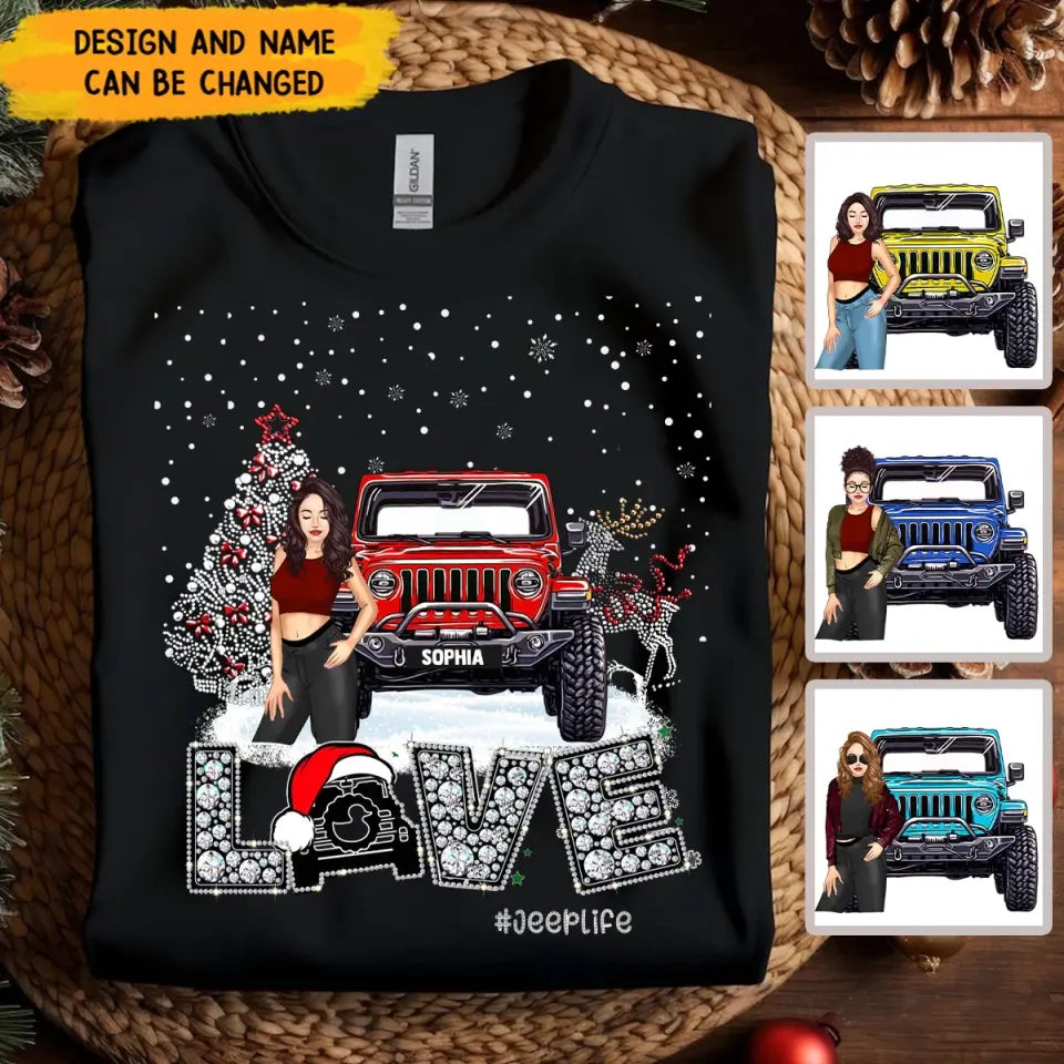 Personalized Love Jeep Life Christmas Gift T-shirt Printed NMTVQ231056