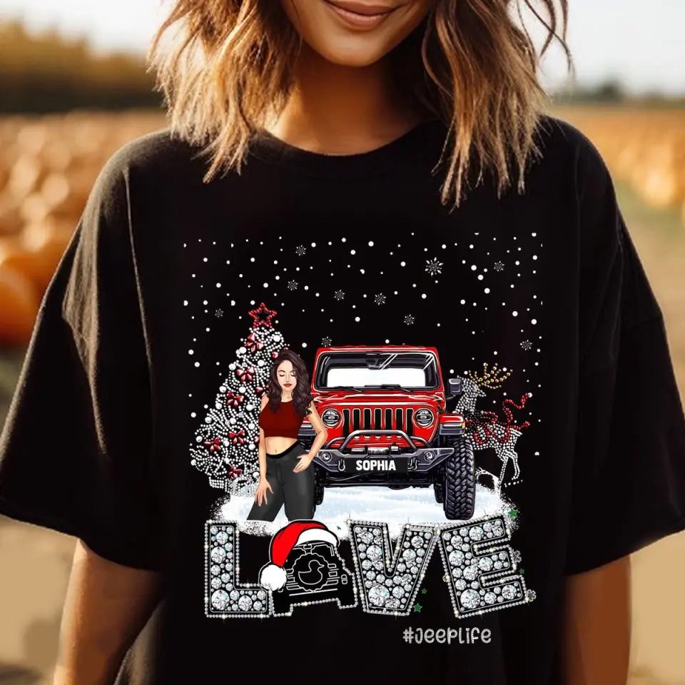 Personalized Love Jeep Life Christmas Gift T-shirt Printed NMTVQ231056