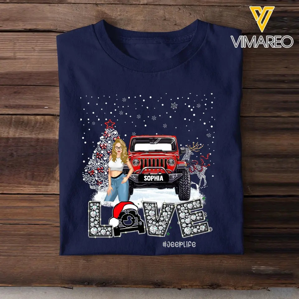 Personalized Love Jeep Life Christmas Gift T-shirt Printed NMTVQ231056