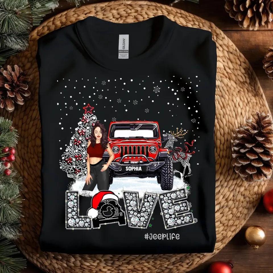 Personalized Love Jeep Life Christmas Gift T-shirt Printed NMTVQ231056