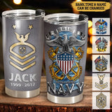 Personalized Military Retired Veteran Tumbler QTLVA1054