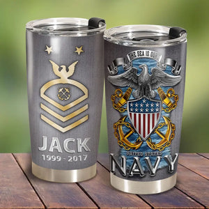 Personalized Military Retired Veteran Tumbler QTLVA1054