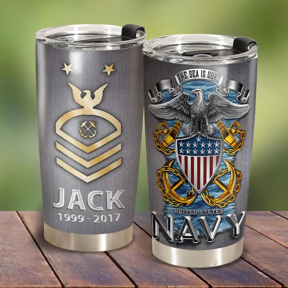 Personalized Military Retired Veteran Tumbler QTLVA1054