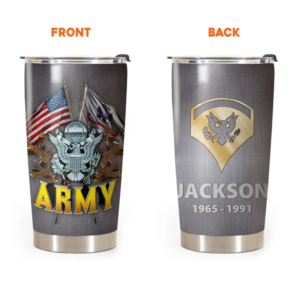 Personalized Military Retired Veteran Tumbler QTLVA1054