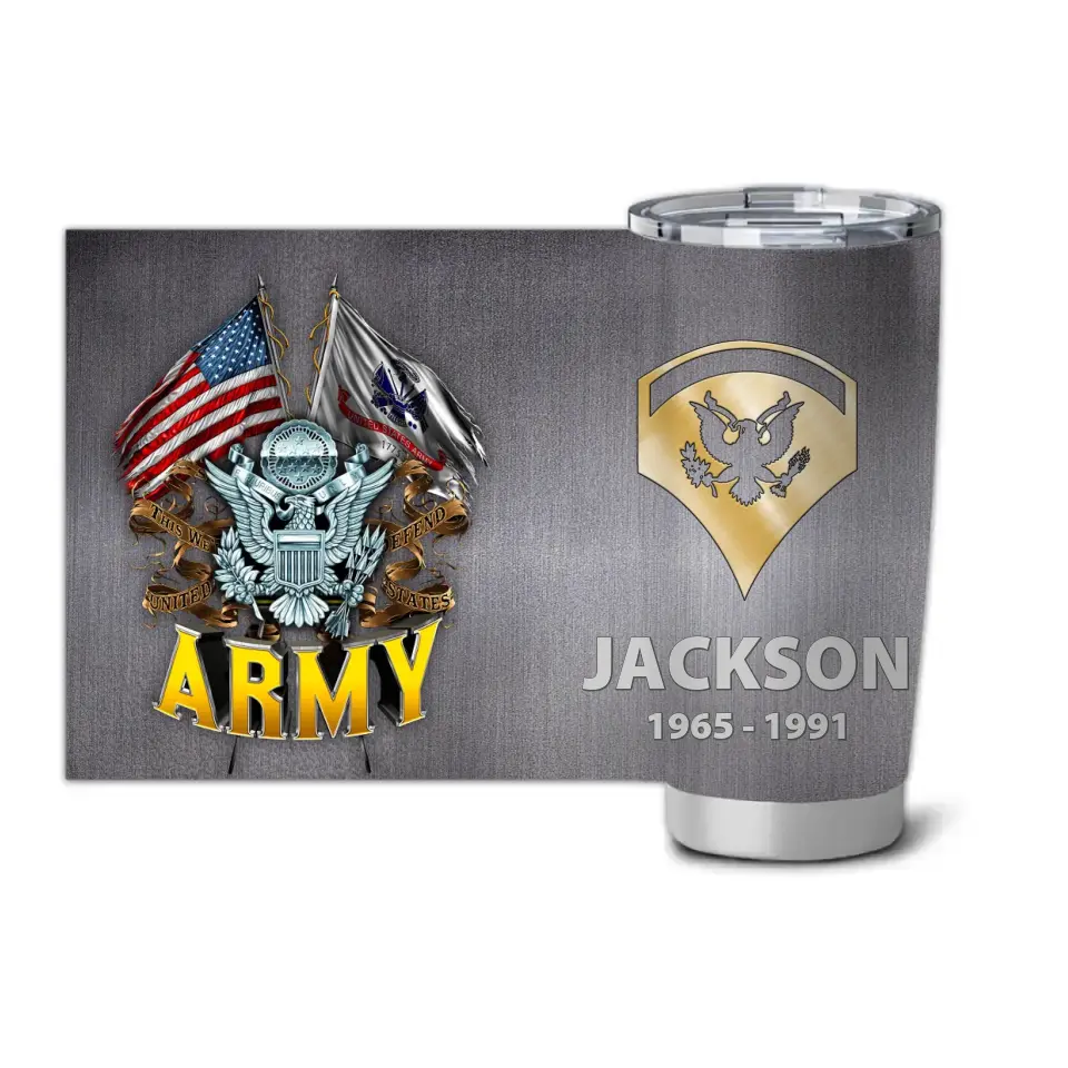 Personalized Military Retired Veteran Tumbler QTLVA1054