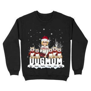 Personalized Dog Mom Girl Xmas Snow Vibes Christmas Gift Sweatshirt Printed LVA231064