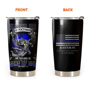 Personalized Blessed Are The Peacemaker Thin Blue LIne Tumbler QTHN1071