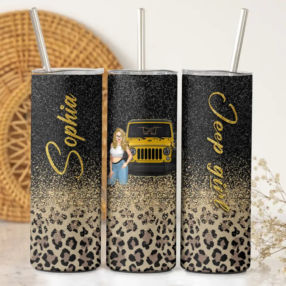 Personalized Jeep Girl Custom Name Skinny Tumbler Printed NTMTHN231075
