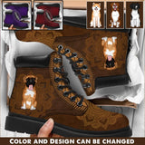 Personalized Dog Cute Dog Lovers Gift Leather Boots Printed KVH231078