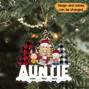 Personalized Auntie & Kids Custom Name Christmas Gift Acrylic Ornament Printed LDMLVA231106