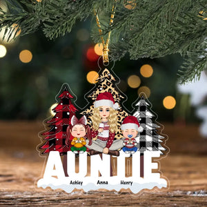 Personalized Auntie & Kids Custom Name Christmas Gift Acrylic Ornament Printed LDMLVA231106