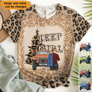 Personalized Leopard Jeep Girl Bleacher 3D T-shirt Printed NMTVQ231111