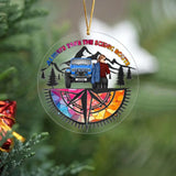 Personalized Always Take The Scenic Route Jeep Girl Acrylic Ornament Printed MTVQ231110