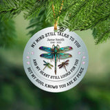 Personalized My Mind Still Talks To You Memorial Ceramic Ornament Printed HTHLVA231120
