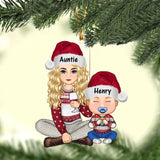 Personalized Auntie & Kids Custom Name Christmas Gift Acrylic Ornament Printed LVA231116