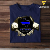 Personalized Thin Blue Line Retired US State Flag T-shirt Printed TQTKVH231127