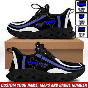 Personalized US Thin Blue Line States Flex Control Sneakers Printed QTVQ1137