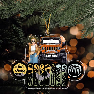 Personalized Jeep Girl Custom Name Jeep Acrylic Ornament Printed NTMTHN231155