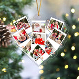 Personalized Upload Your Family Photo Heart Acrylic Ornament Printed NMTVQ231154