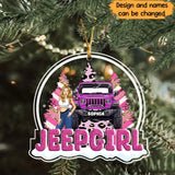 Personalized Jeep Girl Christmas Tree Custom Name Acrylic Ornament Printed NTMTHN231160