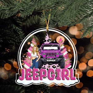 Personalized Jeep Girl Christmas Tree Custom Name Acrylic Ornament Printed NTMTHN231160