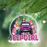 Personalized Jeep Girl Christmas Tree Custom Name Acrylic Ornament Printed NTMTHN231160