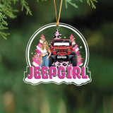 Personalized Jeep Girl Christmas Tree Custom Name Acrylic Ornament Printed NTMTHN231160