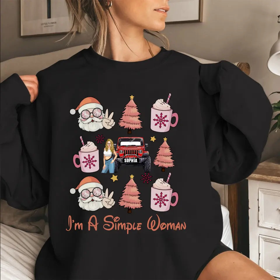 Personalized I'm A Simple Woman Jeep Girl Christmas Gift Sweatshirt Printed NTMTHN231165