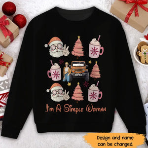 Personalized I'm A Simple Woman Jeep Girl Christmas Gift Sweatshirt Printed NTMTHN231165