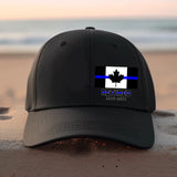 Personalized Canada Thin Blue Line Retired Custom Served Times Black Cap QTHN1162