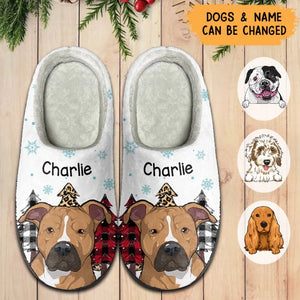 Personalized Christmas Gift For Dog Lover Slippers Printed QTLVA1166