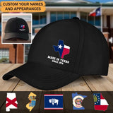 Personalized US State Flag Custom Time Black Cap QTHN1183