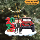 Personalized Couple Jeep 2023 Acrylic Ornament Printed HN231185