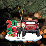 Personalized Couple Jeep 2023 Acrylic Ornament Printed HN231185