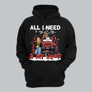 Personalized All I Need Is My Dog & My Jeep Christmas Gift Hoodie 2D Printed NTMTHN231189