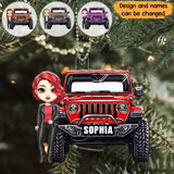 Personalized Jeep Girl Custom Name Acrylic Ornament Printed HN231187