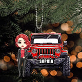 Personalized Jeep Girl Custom Name Acrylic Ornament Printed HN231187