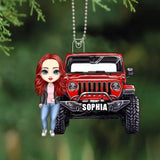 Personalized Jeep Girl Custom Name Acrylic Ornament Printed HN231187