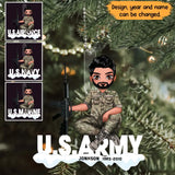 Personalized US Army Solider Custom Name Acrylic Ornament Printed KVH231188