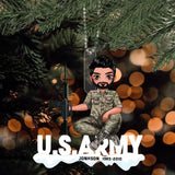 Personalized US Army Solider Custom Name Acrylic Ornament Printed KVH231188