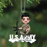 Personalized US Army Solider Custom Name Acrylic Ornament Printed KVH231188